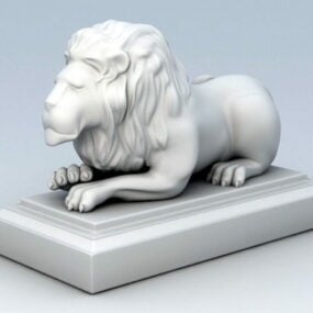 3D model ležící sochy lva