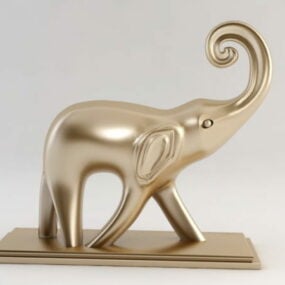 3д модель металлической фигурки слона