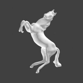 مدل سه بعدی مجسمه اسب سفید