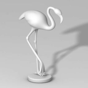 Model 3D rzeźby ptaka żurawia
