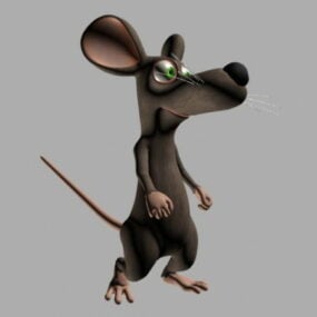 Modello 3d di animazione del personaggio del mouse del fumetto