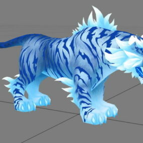 Blauer Tiger 3D-Modell