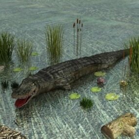 3D model krokodýla řeky