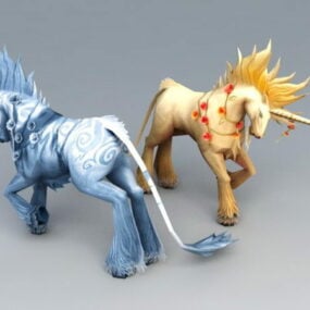Modello 3d dei mitici unicorni