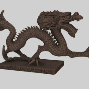 Model 3D chińskiej rzeźby smoka