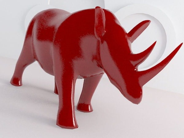 Röd noshörningsstaty