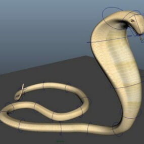 Gelbes Cobra Snake Rig 3D-Modell