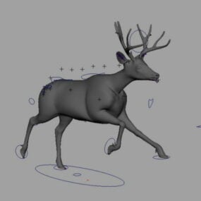 Modelo 3d animado de cervo-mula