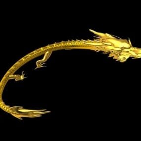 Анімаційна 3d модель золотого дракона