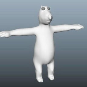 White Bear Cartoon 3d model