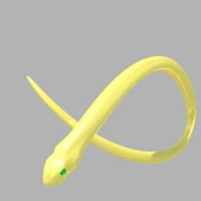 Mô hình 3d rắn vàng hoạt hình