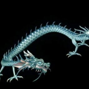 Blauw Water Dragon Rig 3D-model