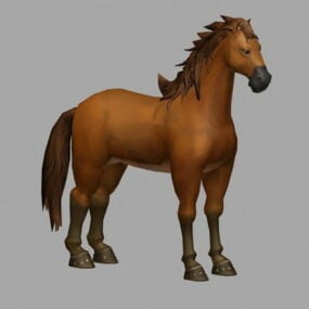 نموذج الحصان البني ثلاثي الأبعاد