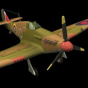 Hawker Hurricane Fighter 3d-modell