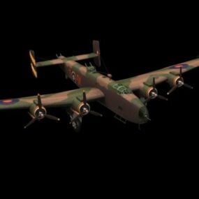 Modello 3d del bombardiere Handley Page Halifax