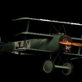3д модель истребителя-триплана Fokker Dr.i