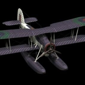 โมเดลเครื่องบินทิ้งระเบิดตอร์ปิโด Fairey Swordfish 3d