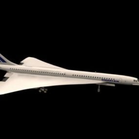 Modelo 3d do avião supersônico Concorde