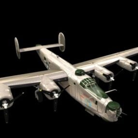 Skonsolidowany model ciężkiego bombowca B-24 Liberator 3D