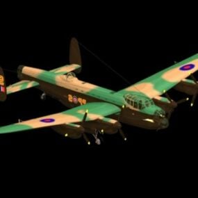 Modello 3d del bombardiere pesante Avro Lancaster