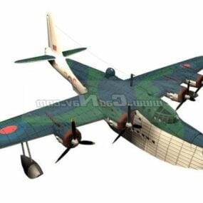 3д модель короткого военного летающего бомбардировщика Сандерленда