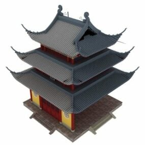 Mô hình tháp chuông Trung Quốc 3d