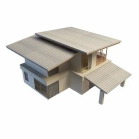 Modello 3d della casa di campagna giapponese