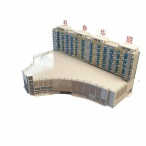 Modelo 3D de edifício comercial e residencial