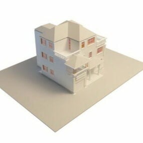 Villa met drie verdiepingen 3D-model