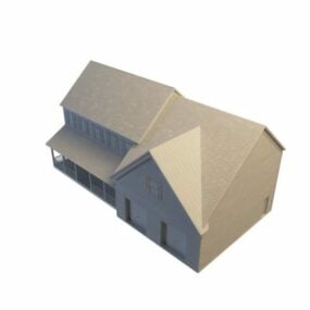 3D-Modell eines Vintage-Landhauses