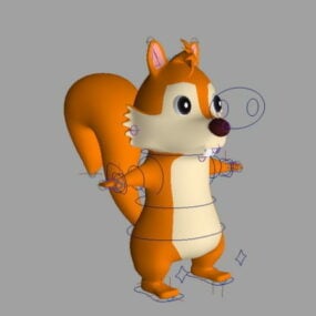 Cartoon eekhoorn Rig 3D-model