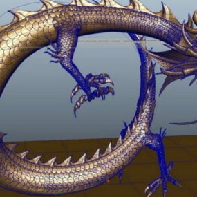 Golden Chinese Dragon 3d model