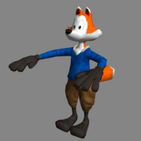 Cartoon Fox Animal Lowpoly 3d model