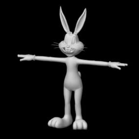 Modello 3d del personaggio dei cartoni animati del coniglio