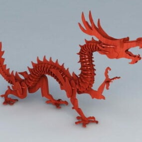 Dragon de Bois Chinois modèle 3D