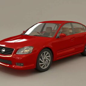 红色日产汽车3d模型