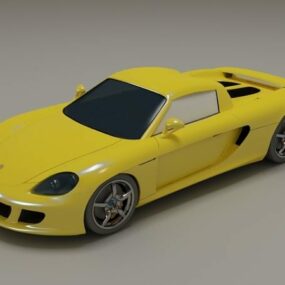 Mẫu xe Porsche Carrera Gt màu vàng 3d