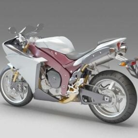 موتور سیکلت خیابانی مدل سه بعدی