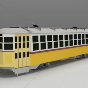 Electric Tram Trolley 3d model