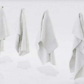 White Hand Towels 3d model