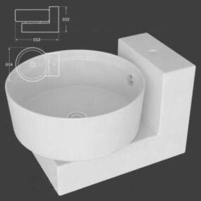 Model 3D umywalki łazienkowej