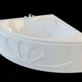 3д модель отдельно стоящей угловой ванны
