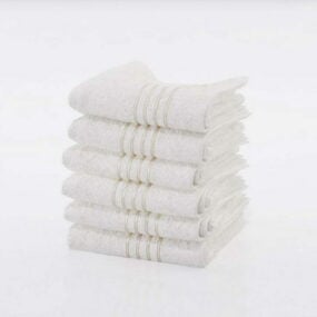 White Bath Towels 3d model