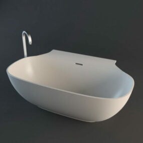 3д модель отдельностоящей ванны со смесителем