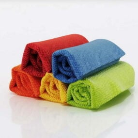 Modelo 3D de toalhas de mão para banheiro