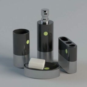 4-częściowy zestaw akcesoriów łazienkowych Model 3D