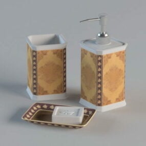 3д модель набора аксессуаров для ванной комнаты из 3 предметов