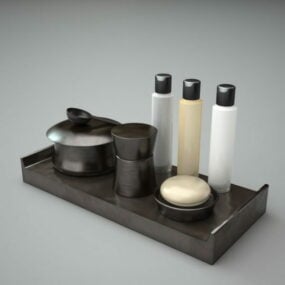 Černé sady koupelnových doplňků 3D model