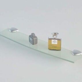 Prateleira de banheiro de vidro com perfume modelo 3d