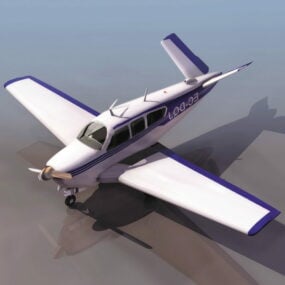 Modello 3D dell'aereo da addestramento per moschettieri di Beechcraft